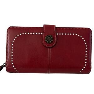 Long Clutch Purse, PU Leather Textured Wristlet Wallet, Portable Cardholder. FS